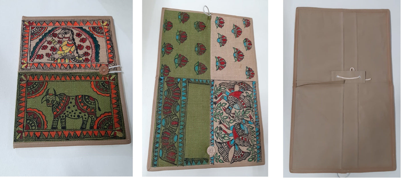MITHILA PAINTED JUTE FOLDER BAG