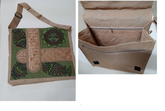 MITHILA PAINTED JUTE SLING BAG