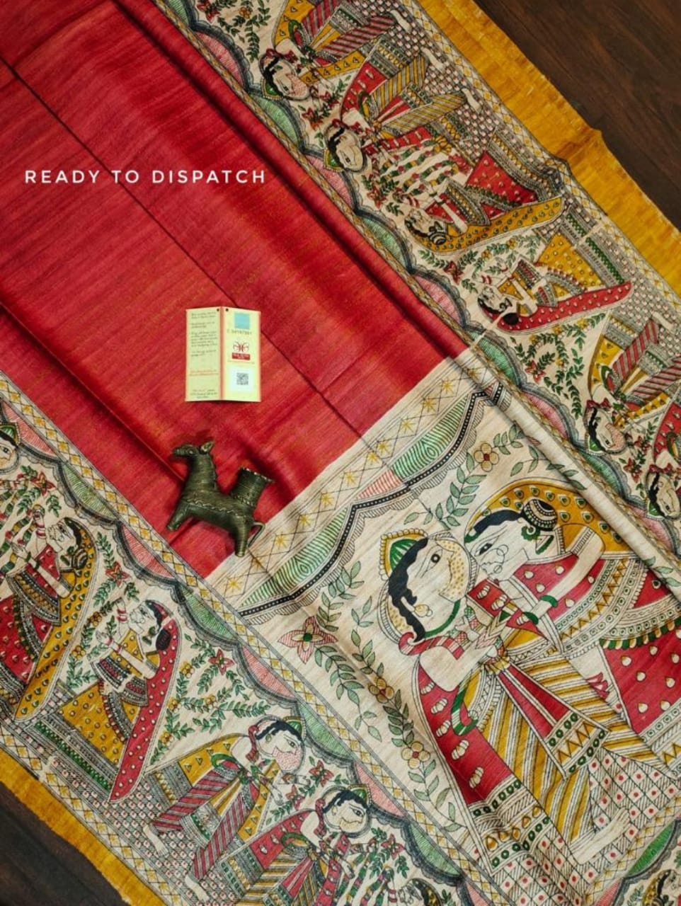 Madhubani Tussar Ghicha Silk Saree